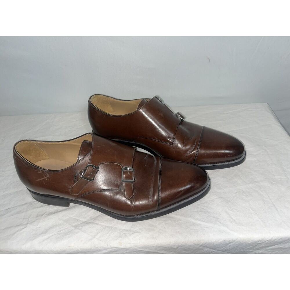 SuitSupply Leather Shoes - Classic Double Monk Buckle, Mens Size‎ 9.5
